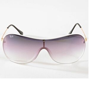 RAY-BAN RB4411 Shield Aviators Sunglasses in WHITE/GOLD/PURPLE (NEW) $250 (RARE)